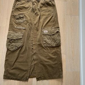 Brownish Green BDG long Cargo Skirt